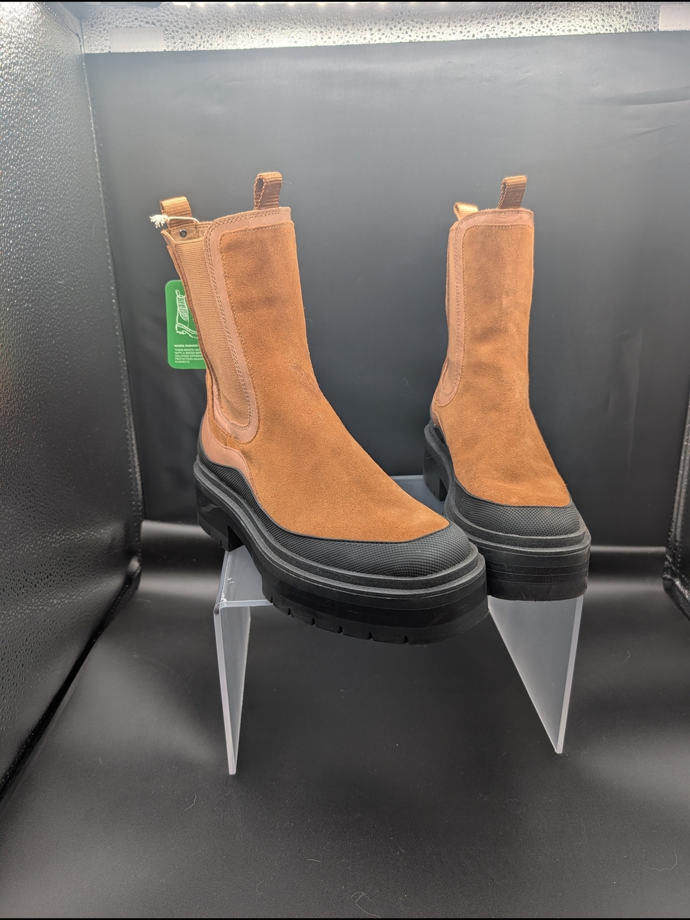 Sam Edelman Tan Suede Chelsea Lug Boots - Picture 3 of 7